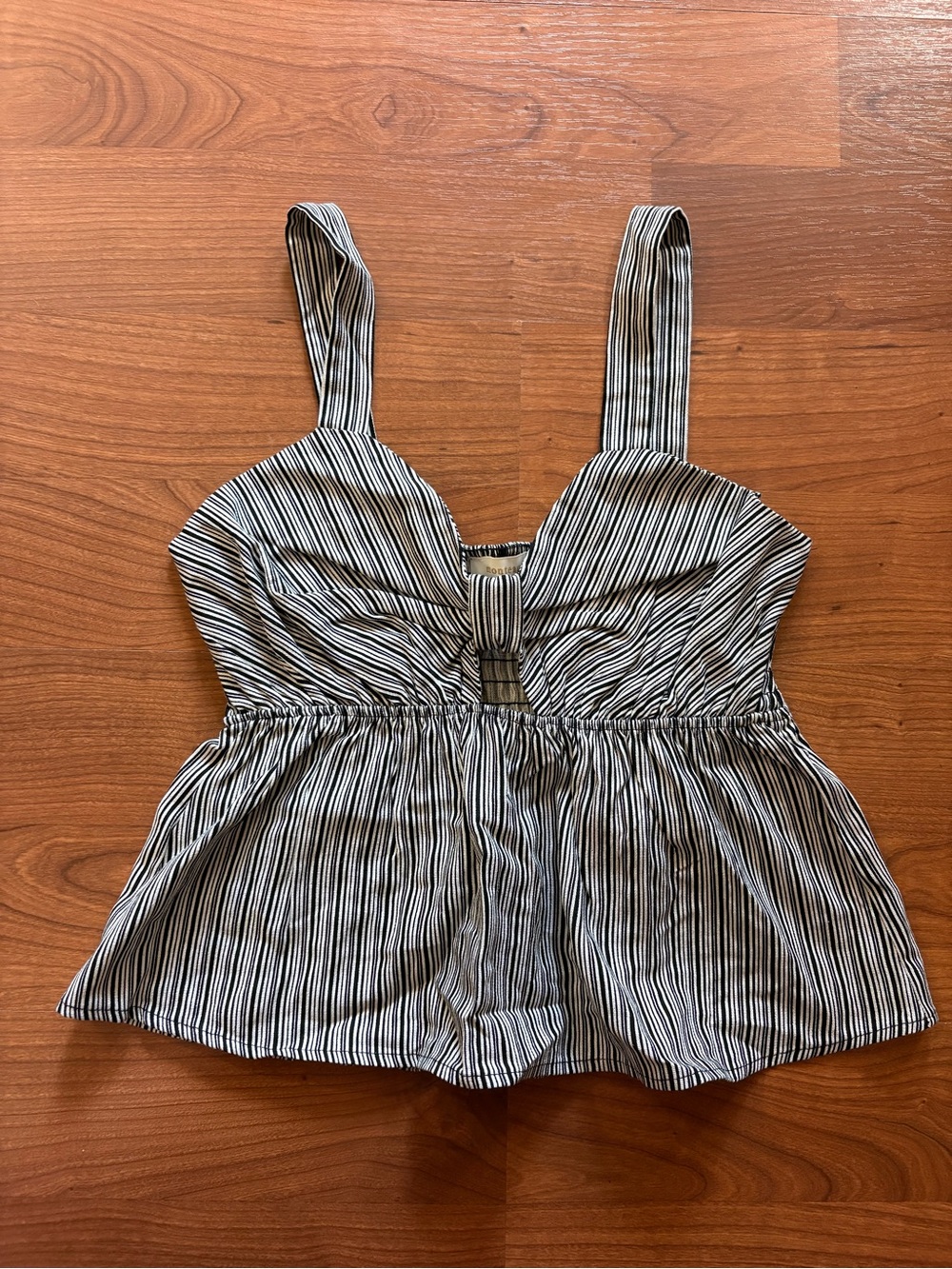 Striped Black and White Dressy Tank Top